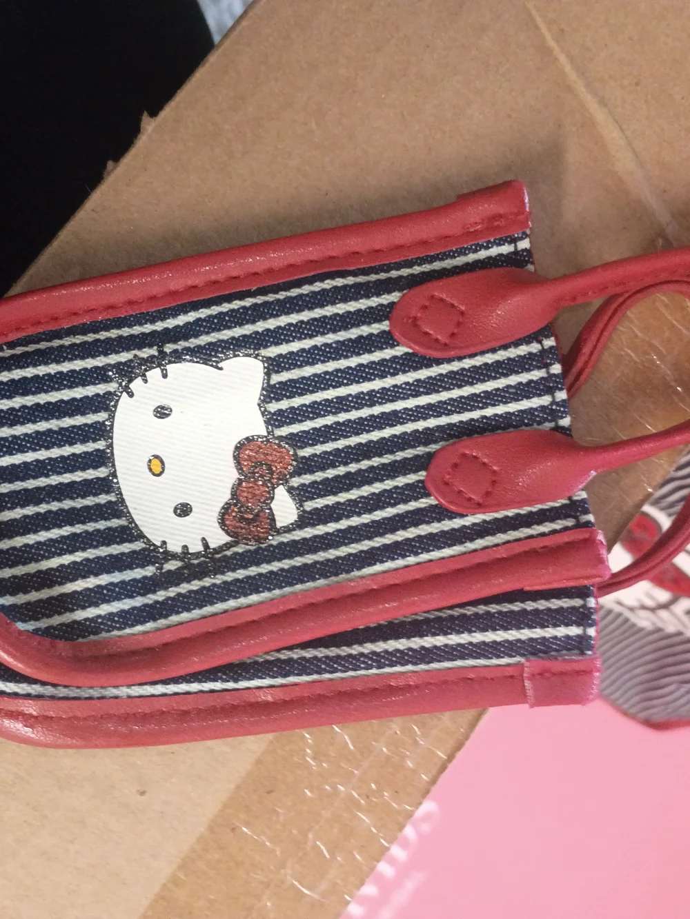 Sanrio Hello Kitty Striped Tote in Navy and Red